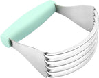 Spring Chef XL Dough Blender For Baking, Heavy Duty Manual Dough Mixer, Stainless Steel Pastry Cutter with Sharp Blades, Pastry Blender for Easy Mixing, Dishwasher Safe - Mint