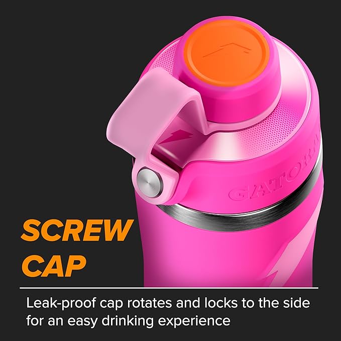 Gatorade 'Overtime' 22oz Stainless Steel Water Bottle, Twist Cap, Orange