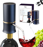 Electric Wine Dispenser, Aerator, Vacuum Wine Pump with Touch LED Display, Wine Temperature Monitor, One Touch Automatic Wine Pourer with USB Rechargeable, Gifts for Men & Women Wine Lovers (Blue)
