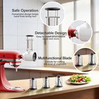 Cofun Slicer Shredder Attachment for Kitchenaid Stand Mixer, Cheese Grater Attachment, Food Slicer Salad Maker for Kitchen aid Mixer Accessories and Attachments with 3 Blades
