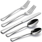 Alata Alice 30-Piece Silverware Set Stainless Steel Flatware Set,Service for 6,Mirror Polished Cutlery Set,Dishwasher Safe