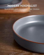 famiware Mercury Pasta Bowls Set of 4, 33 oz Large Salad Bowls, Ceramic Pasta Plates Bowls, Serving Bowls for Kitchen, Microwave & Dishwasher Safe, Multi-color