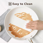 9.5" Tri-Ply Stainless Steel Frying Pan, Nonstick Ceramic Pan, Skillet with Stay-Cool Handle, Non Toxic, PFAS PFOA PTFE Free, Dishwasher & Oven Safe, Induction, Compatible with All Cooktops