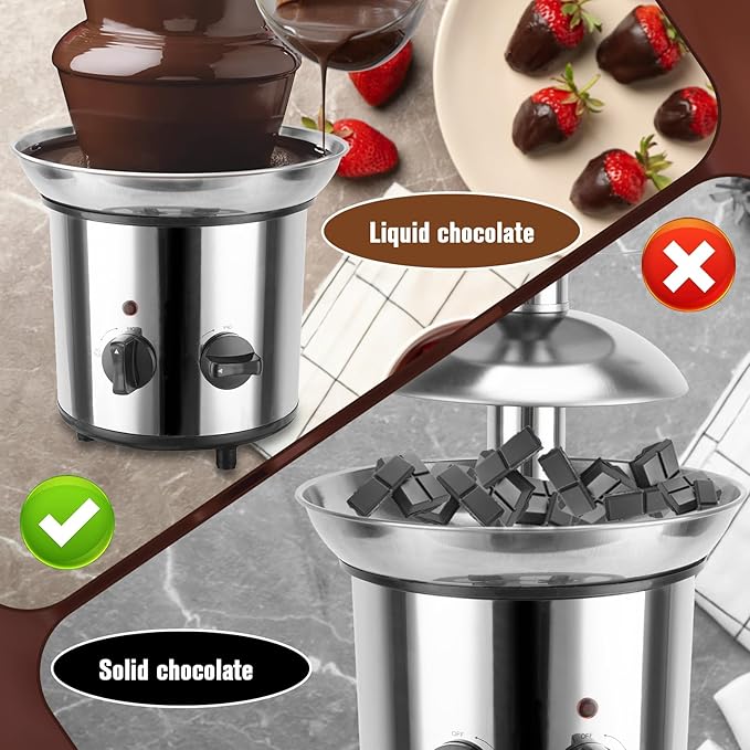 Chocolate Fountain, 4 Tier Chocolate Fondue Fountain Electric Melting Machine for Parties, Nacho Cheese, Ranch, Sauce, Wedding, Chocolate Fountain Machine with 4pcs Stainless Steel Forks(4 LB)