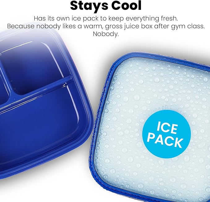Yoobi x Marvel Spider-Man Bento Box and Ice Pack – Gift – 3 Compartment Lunch Box, Dishwasher & Microwave Safe Food Container for Kids & Tweens – BPA & PVC Free, Leakproof