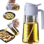 TrendPlain 16oz/470ml Glass Olive Oil Sprayer for Cooking - 2 in 1 Olive Oil Dispenser for Kitchen Gadgets, Air Fryer, Salad, and BBQ - Periwinkle