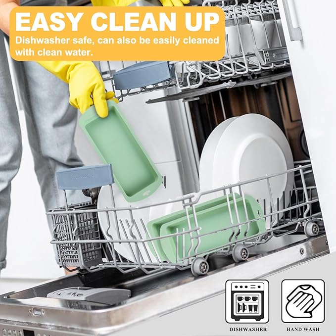 4Pcs Layer Cake Pans Set, 10 Inch Rectangle Rainbow Cake Baking Pans,Silicone Cake Molds for Mousse Pizza Vegetable Pancake