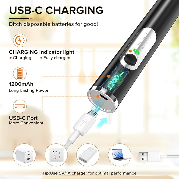 Milk Frother Handheld, 3-Speed Frother Wand USB-C Rechargeable, with 3 Detachable Whisks, Coffee Frother for Coffee,Latte, Cappuccino, Matcha, Hot Chocolate & Eggs, Electric Whisk Drink Mixer (Black)