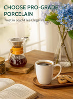 Sweese Porcelain Mugs - 12 Ounce for Coffee, Tea, Mocha and Mulled Drinks - Set of 6, White
