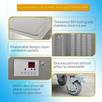 Kolice ETL Commercial 21"x21" Double Square Pans Fried Ice Cream Roll Machine, Yogurt Thai Stir Roll Ice Cream Machine-Auto Defrost, Transparent Sneeze Guard