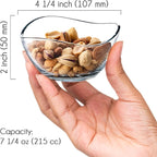 Volarium CRYSTALIA Small Glass Bowls for Kitchen Prep, Modern Round Serving Dishes for Dessert, Salad, Fruit, Pudding, Candy, Cereal, Ice Cream, Stackable Bowls Set of 6 (Medium 7 1/4 oz)