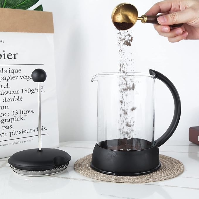 Easyworkz Retro Stainless Steel Coffee Spoon With Black Walnut Handle,10g - Measuring Spoon (Brushed gold)