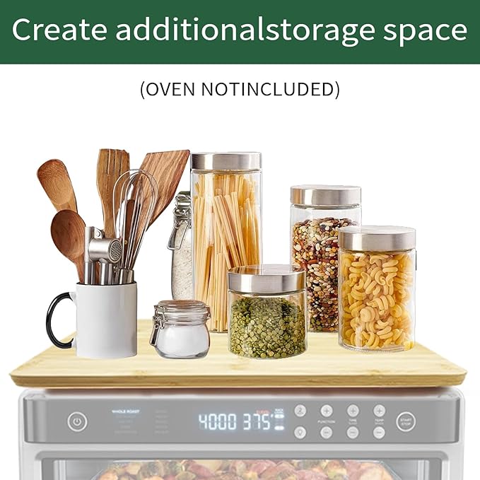 Bamboo Cutting Board for Ninja Foodi DT201 DT251 Smart Countertop Convection Oven, 16.3" x 13.3" Toaster Oven Accessories With Heat-Resistant Non-Skid Silicone Feet for 100% Organic Bamboo