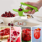 2pcs Cherry Pitter Tool, Cherry Pit Remover, Multi-Function Fruit Corer and Remover, Cherry Corer Pitter Tool for Jam (Green)