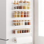 Magnetic Spice Rack for Refrigerator Magnetic Fridge Shelf for Kitchen Spice Organizer Magnetic Shelf for Fridge Space Saving White 4 Pack with Magnetic Paper Towel Holder