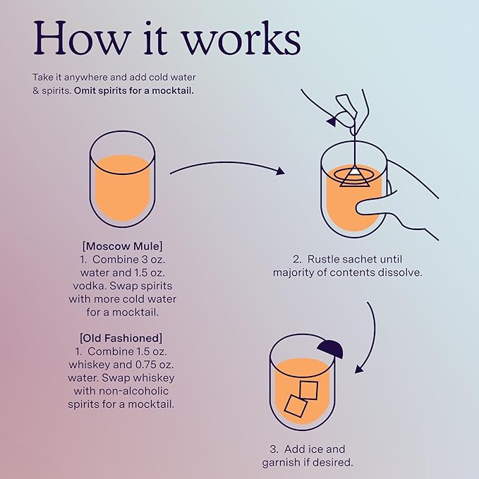 SAYSO Honey Rosemary Moscow Mule & Old Fashioned - Instant Cocktail or Mocktail Mixers - No Hot Water - Professionally Crafted - Home Bar - Organic Ingredients, 16-Pack