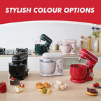 Kitchen in the Box Stand Mixer, 3.5QT Two Bowls Small Kitchen Electric Mixer, 10-Speed Portable Lightweight Matte Finish with Egg Whisk, Dough Hook, Beater (Matte Red, 3.5QT)