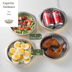 7.8" Aluminum Foil Pans with Integrated Handles and Snap-On Lids (5 pcs) | 2X Thickness Heavy-Duty Reusable Tin for Baking and Cooking