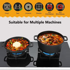 P&P CHEF 5Qt Dutch Oven Pot for Bread Baking (Black), 2 In 1 Round Cast Iron Dutch Oven with Lid Set, Skillet & Pot for Roasting Braising Stewing Frying Simmering, Multi Stoves & Oven Safe