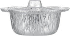 Foil Lux 34 Ounce Pans And Lids, 100 Disposable Pots With Lids - Oven-Ready, Stove Compatible, Aluminum Foil Baking Pans, Freezable, For Outdoor Camping, Vacation, Picnic, And More - Restaurantware