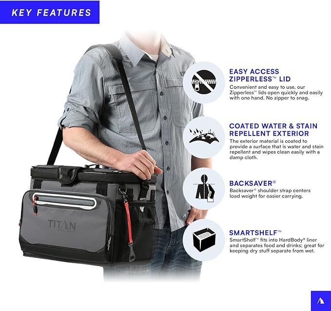 Titan by Arctic Zone 30 Can Zipperless Soft Cooler with HardBody Liner