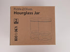 Pickle Jar, Pickle and Olive Hourglass Jar Pickle Juice Separator from Wet and Dry, Upgrade Food-grade ABS Lid and BPA Free Hourglass Pickle Jar for Airtight Food Storage 2 Pack