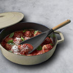 VOVOLY Cooking Spoon for Nonstick Cookingwares, Silicone Spoon Spoon for Mixing, Scoop, and Scrape, Black (13.4''+11.4" Black 2-Pack)