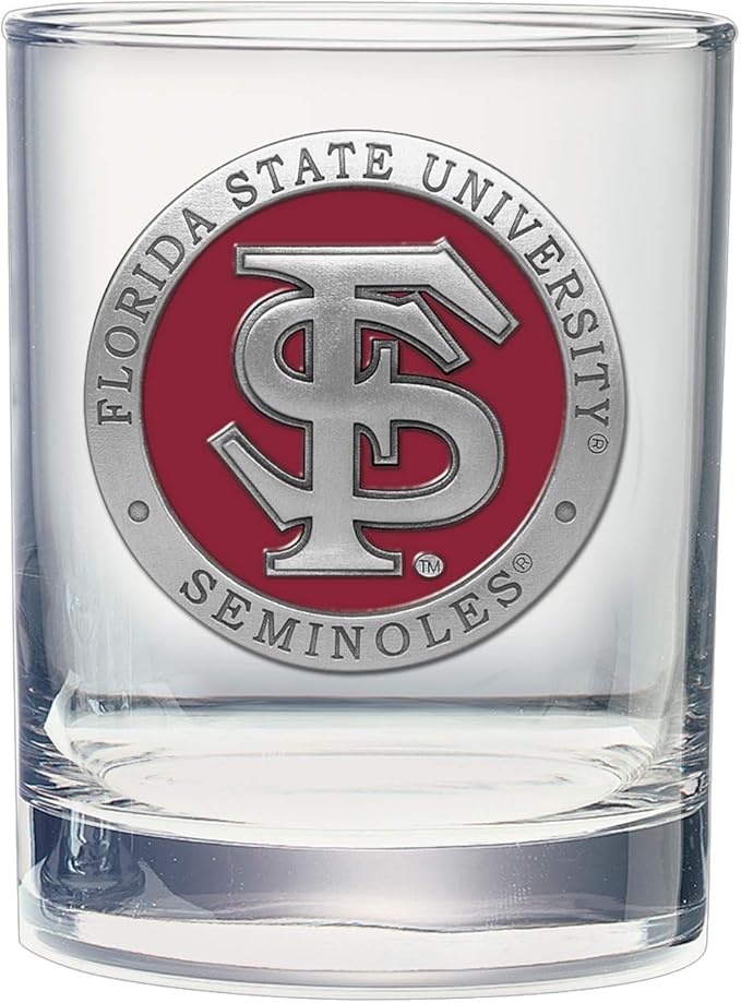 Heritage Pewter Florida State Double Old Fashion | Double Rocks Glass 14 OZ for Liquor | Expertly Crafted Pewter Glass