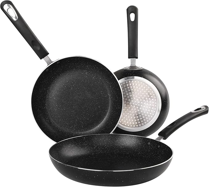 Nonstick Frying Pan Set-3-Pieces Skillet Set Induction Compatible,8 Inch,9.5 Inch and 11 Inch