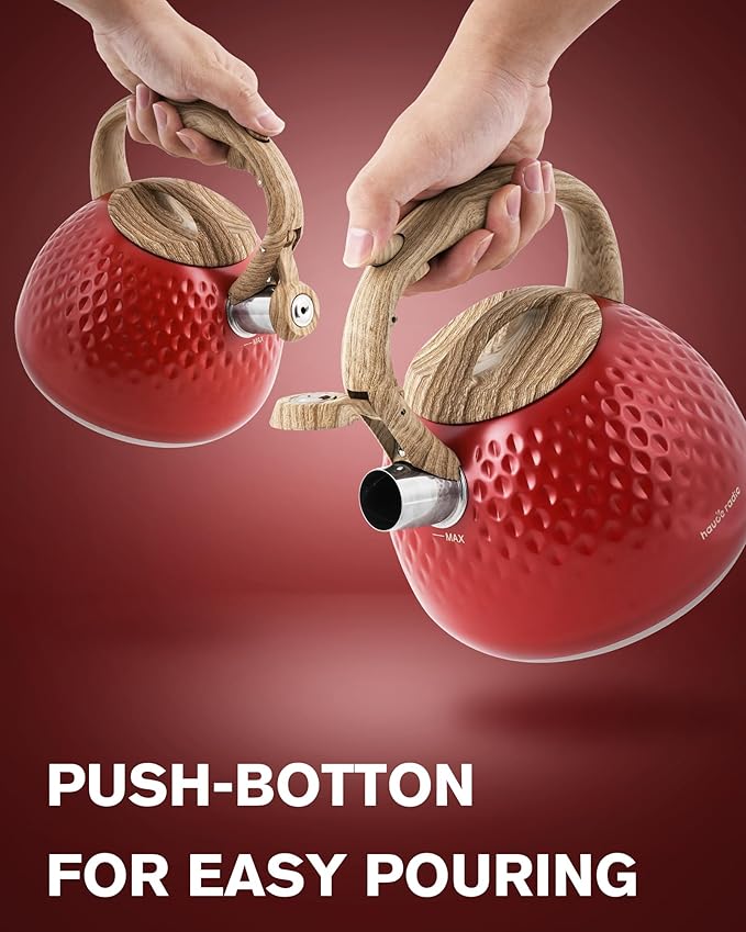 Tea Kettle,2.5 Quart Stovetop Tea Kettles Loud Whistle,Food Grade Stainless Steel Water kettles for Stove Top with Anti-hot Ergonomic Handle,Suitable for All Heat Sources