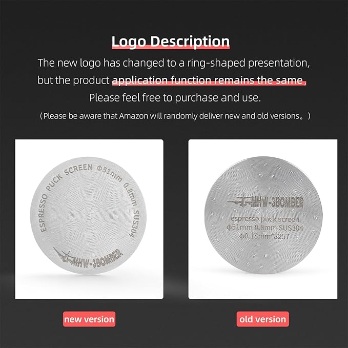 MHW-3BOMBER 51mm Espresso Puck Screen 2 Packs Metal Coffee Filter Reusable Espresso Filters for 51mm Portafilter Basket 0.8mm Thickness FG7008S-OS