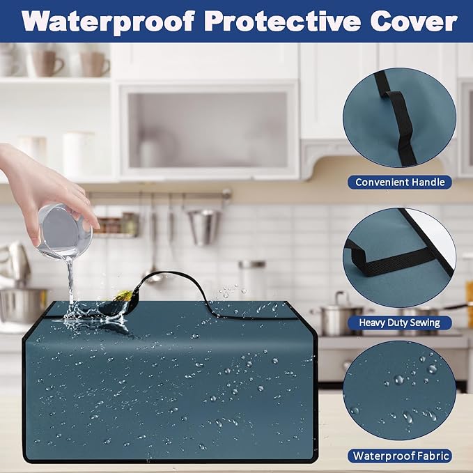 Coffee Maker Dust Cover for Ninja Pod & Grounds Specialty Single-Serve Coffee Maker PB051/PB051GB/PB051SG/PB051ST, Heavy Duty Waterproof Coffee Machine Protective Cover Case (Lake Blue)