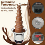 7 Tiers Chocolate Fountain, Stainless Steel Chocolate Waterfall Machine, Hot Cheese Fondue Tower with Automatic temperature control