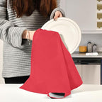 Kitchen Towels Cotton Solid Kitchen Dish Cloths Hand Towel Reusuable Dish Towel for Cleaning & Drying Tea Towels Set with Hanging Loop - 18"x28" Coral - Pack of 6