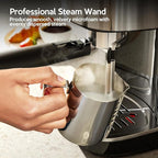 20 Bar Espresso Machine Semi-Automatic, Professional Coffee Maker with Milk Frother Steam Wand & 45OZ Removable Water Tank, Home Barista System for Cappuccino, Latte, Americano-Stainless Steel