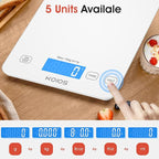 KOIOS Kitchen Scale, 33lb/15kg Digital Food Scales Weight in Grams and Ounces for Cooking Baking, 1g/0.1oz Precise Graduation, Batteries and Type-C Charging, Tare Function, LCD Display, White