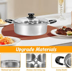 Egg Poacher Pan Stainless Steel Poached Egg Maker with 4 Cups Nonstick Stovetop Egg Cooker Pot for Induction Cooktop (Silver, 1-Pack)