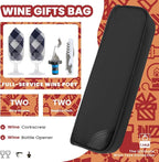 ALLCAMP Wine Bag - Insulated Cooler Bag with Wine Glasses, Bottle Opener & Wine Accessories for Wine Lovers - Portable Wine Gift Bag for Travel, Picnics, and Gift Ideas(Black)