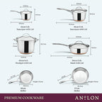 Anolon Nouvelle Stainless Steel Cookware Pots and Pans Set, 10 Piece