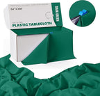 Exquisite Party Solids 54 Inch X 300 Feet Dark Green Plastic Table Cover Roll in A Cut - to - Size Box with Convenient Slide Cutter. Cuts Up to 36 Rectangle 8 Feet Plastic Disposable Tablecloths