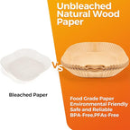Air Fryer Paper Liners: 100Pcs Parchment Paper, 8" Air Fryer Liner Disposable for Microwave, Non-Stick Square Air Fryer Basket Liner