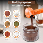 2-in-1 Coffee Scoop with Funnel, 2 Teaspoon Measuring Spoon for Reusable K Cups, Ground Coffee, Protein Powder & Tea, Mess-Free Plastic Design (Orange)