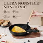 KIKCOIN 24 Pack Pots and Pans Set Non Stick, Detachable Handle Cookware Set, Induction RV Kitchen Cooking Set with Removable Handle, Frying Pans, Egg Pan - Dishwasher/Oven Safe, PFOA Free