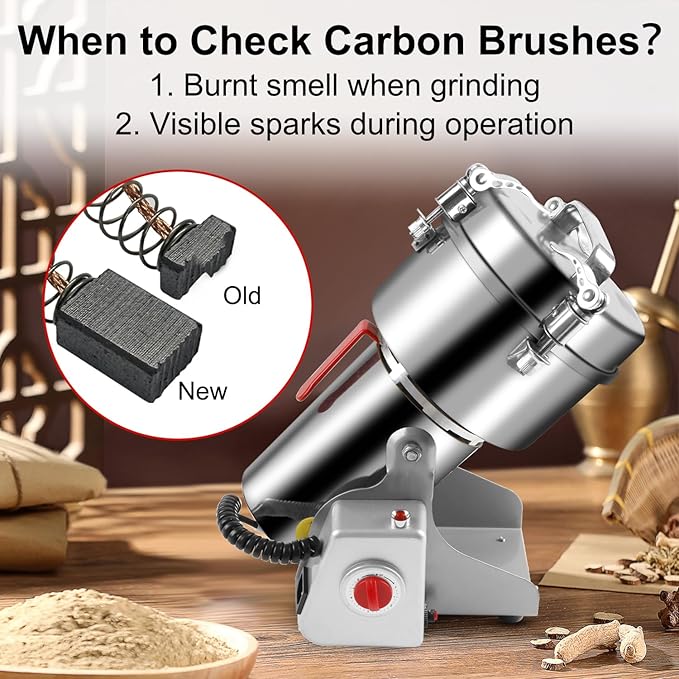 Grain Mill Grinder Electric Flour, 2000g Corn Fine Powder Rice Grinder Wheat Mill for Home Kitchen Commercial Stainless Steel Spice Food Pepper Coffee Beans (Swing Type)