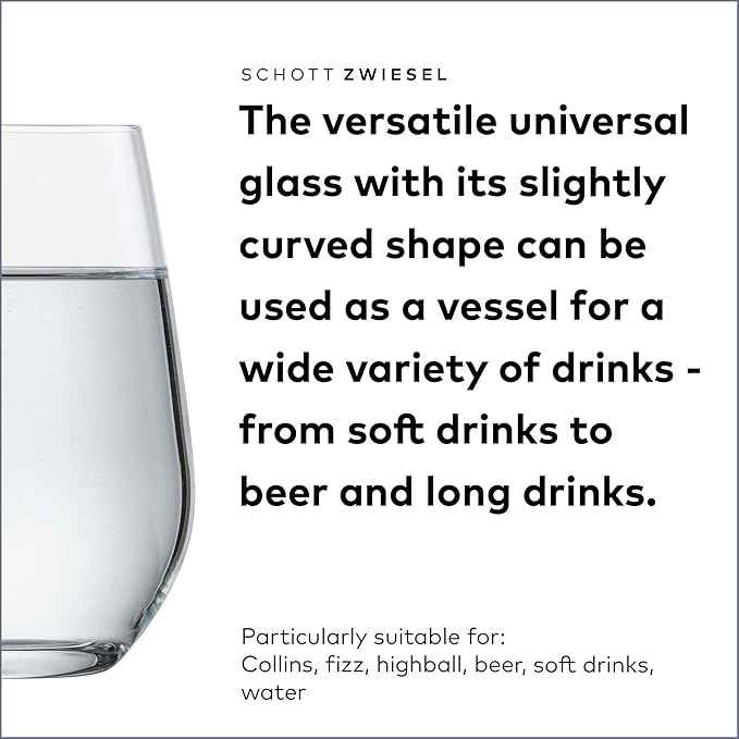 SCHOTT ZWIESEL Forté Universal Tumbler (Set of 6), Versatile Drinking Glasses, Dishwasher-Safe Tritan Crystal Glasses, Made in Germany (19 Ounce)