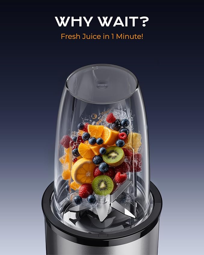 Sangcon 1000W Blender for Smoothies, Blenders for Kitchen, with 24oz/19oz/10oz BPA-Free Cups – Upgraded 8-Blade Personal Blender Set for Ice Crushing, Baby Food, Spice Grinding & More