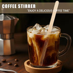 100 Pcs Coffee Stirrers Individually Wrapped, 5.5 Inch Wooden Coffee Stir Sticks, Coffee Stirs Disposable with Smooth Round Ends for Coffee, Cocktail, Drinks Coffee Bar Accessories