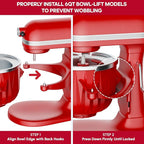 InnoMoon Ice Cream Maker Attachment for KitchenAid Stand Mixer, Compatible for Kitchenaid 4.5QT/5QT/6QT/7QT Stand Mixer, 2-Quart Frozen Yogurt, Sorbet Gelato Maker, Kitchen aid Ice Cream Maker (Red)