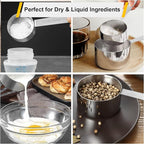 Joyhill Measuring Cups and Spoons Set of 10 Piece, Stainless Steel Measuring Cups Stackable, Nesting Metal Measuring Cup for Dry & Liquid Ingredients, Cooking & Baking