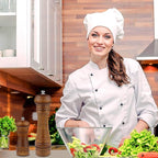 Pepper Mill - 5 inch Pepper Grinder Pepper Grinder Refillable Oak Salt and Pepper Grinder Set Sea Salt Grinder Ceramic Pepper Mill Grinder Adjustable Coarse to Fine pepper Grinder Mill (2Pack)